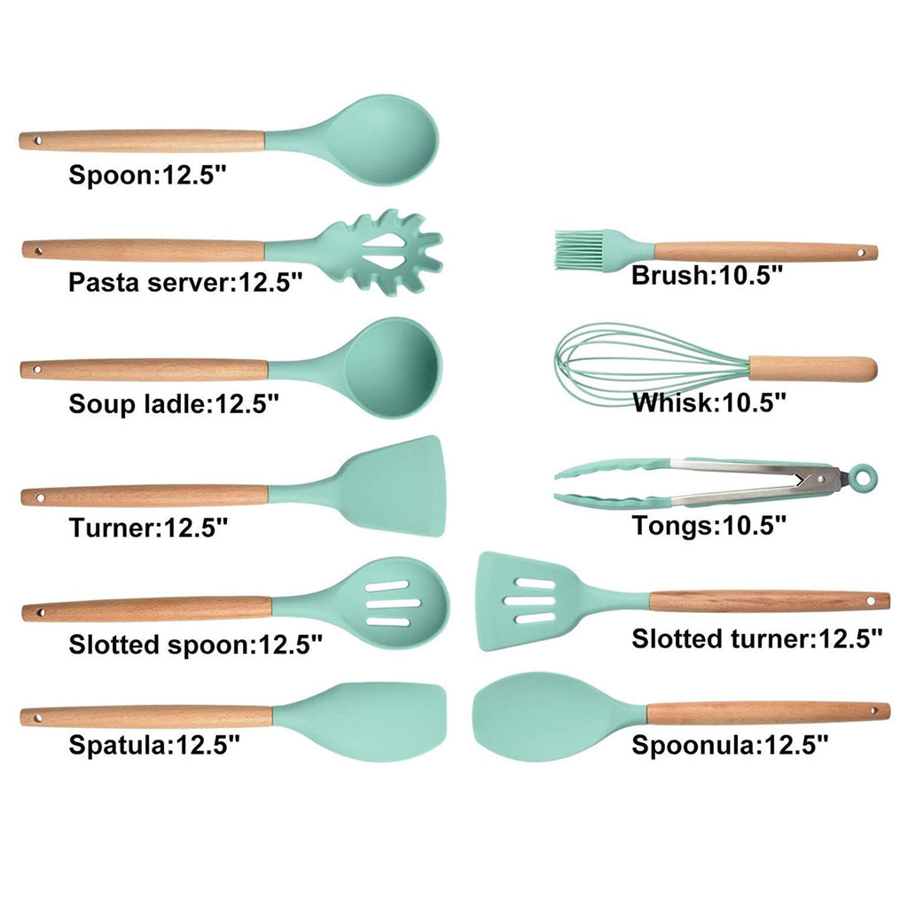 premium 12-piece silicone kitchen utensil set
