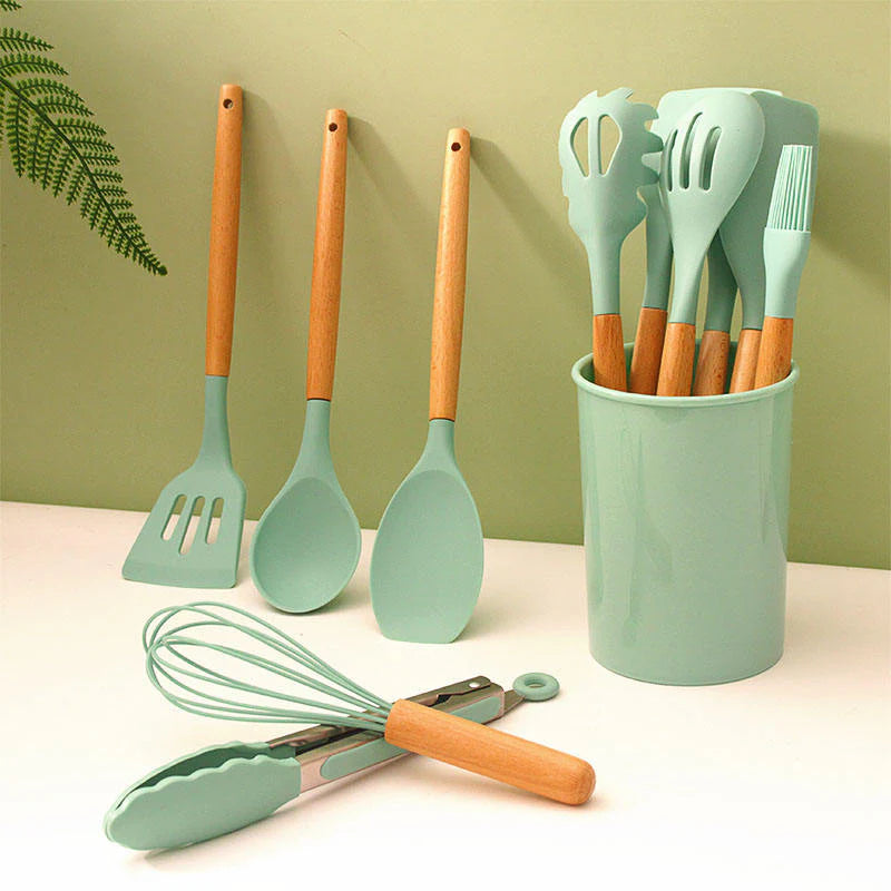 premium 12-piece silicone kitchen utensil set