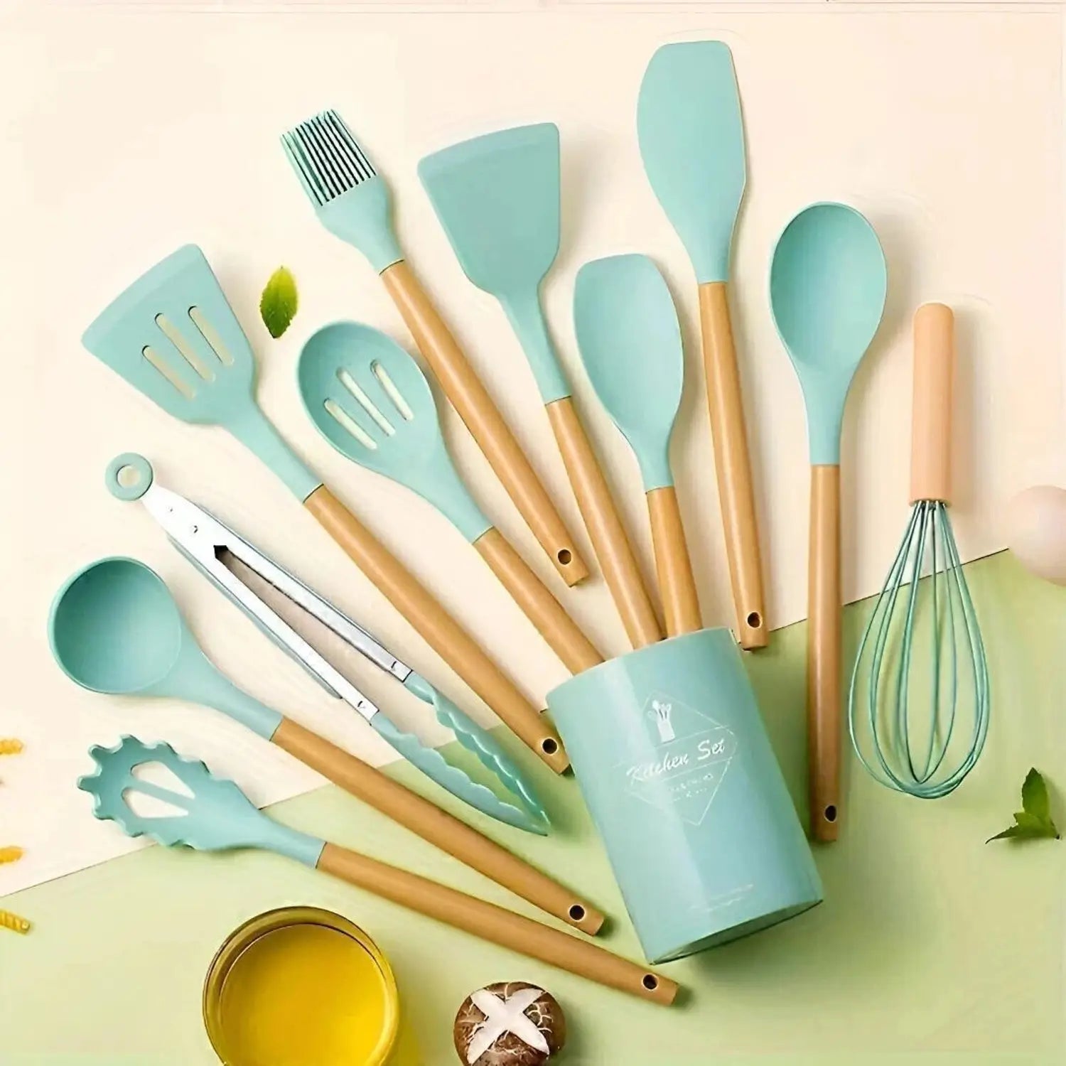 premium 12-piece silicone kitchen utensil set